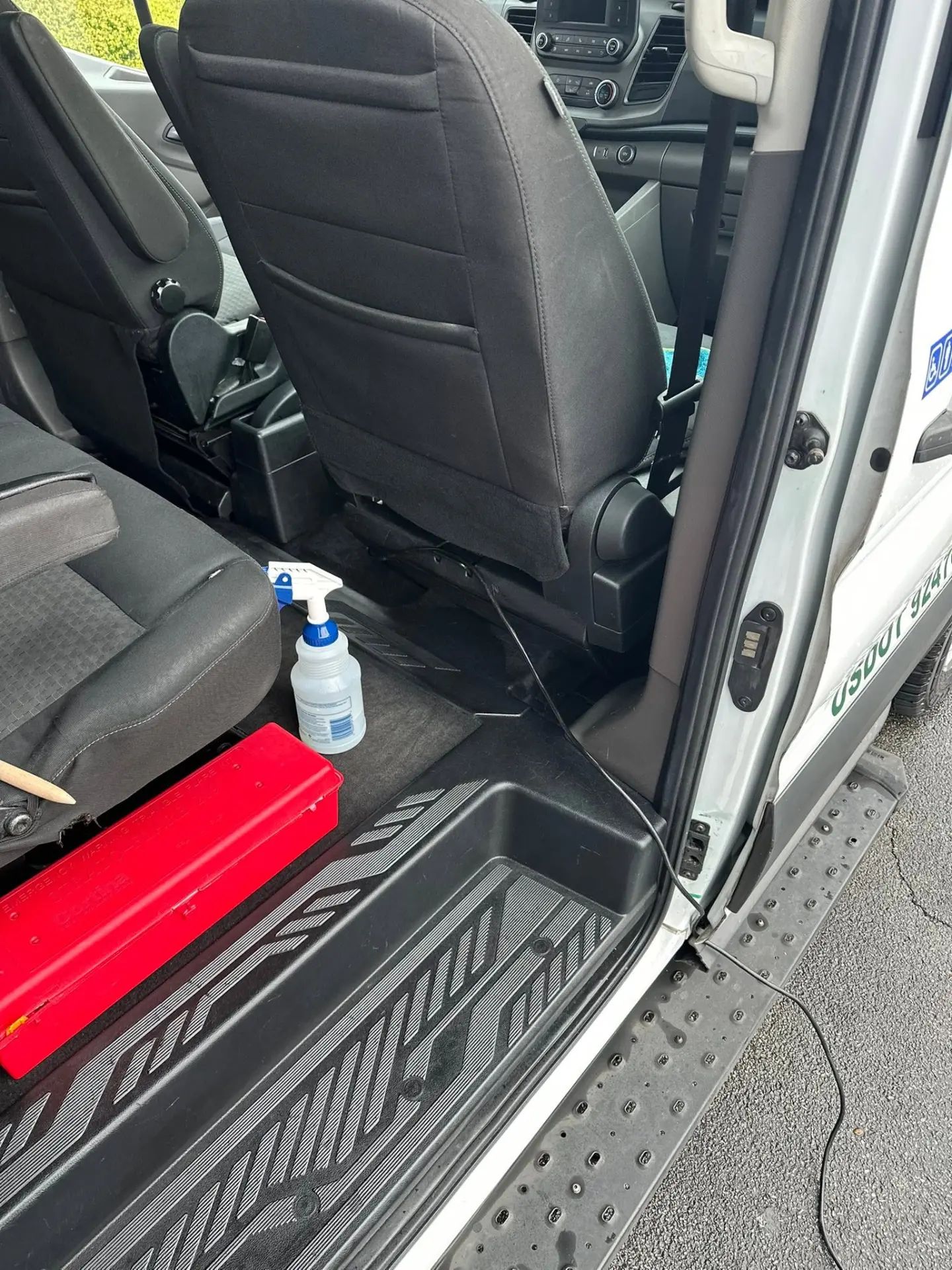 Ford Transit shuttle interior seats and floor mid-detail