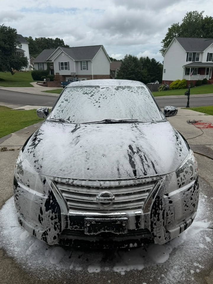 Nissan Sentra front foam wash — SixPoint Detailing Chattanooga
