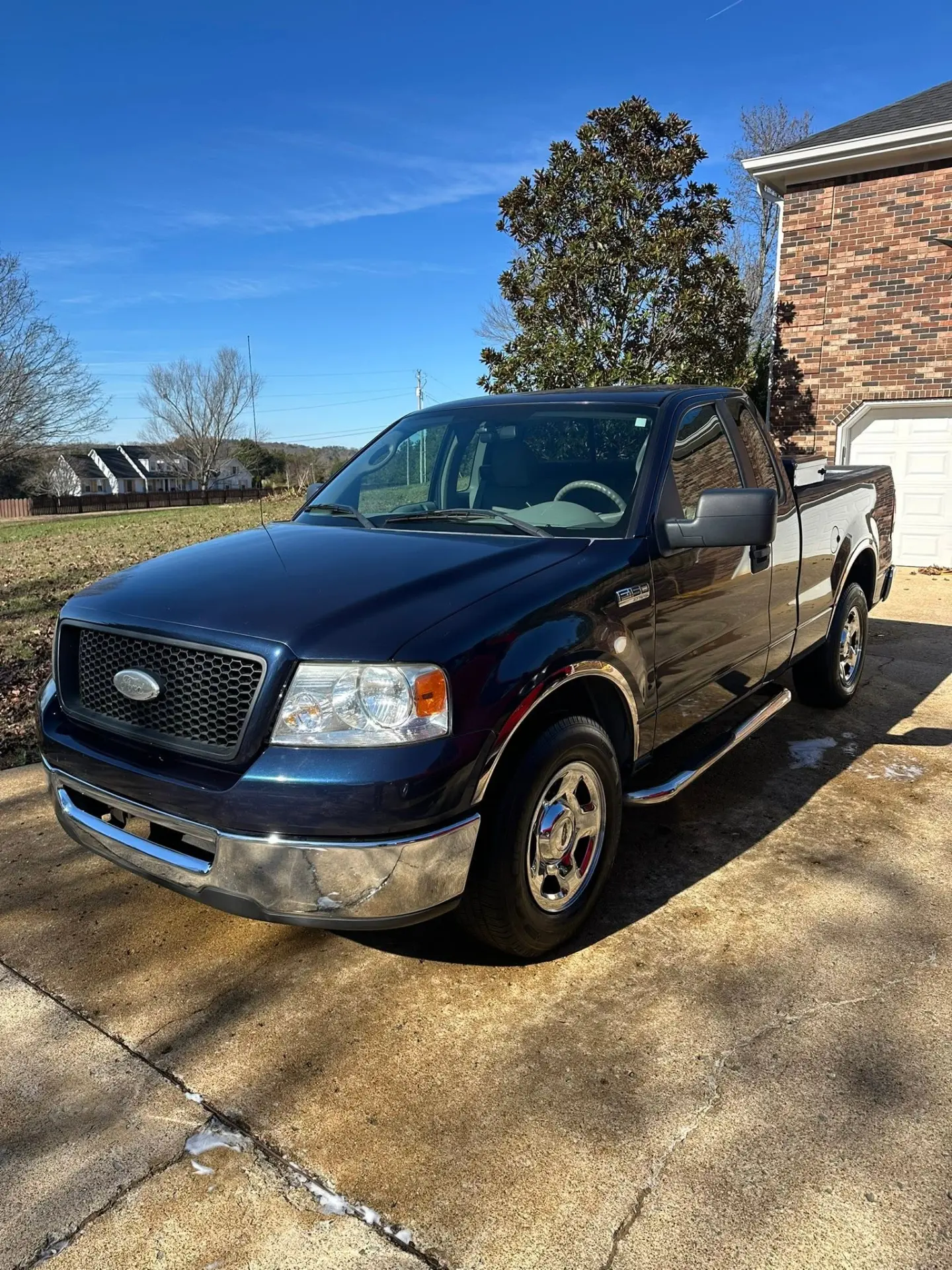 Blue Ford F-150 XLT front after exterior detail